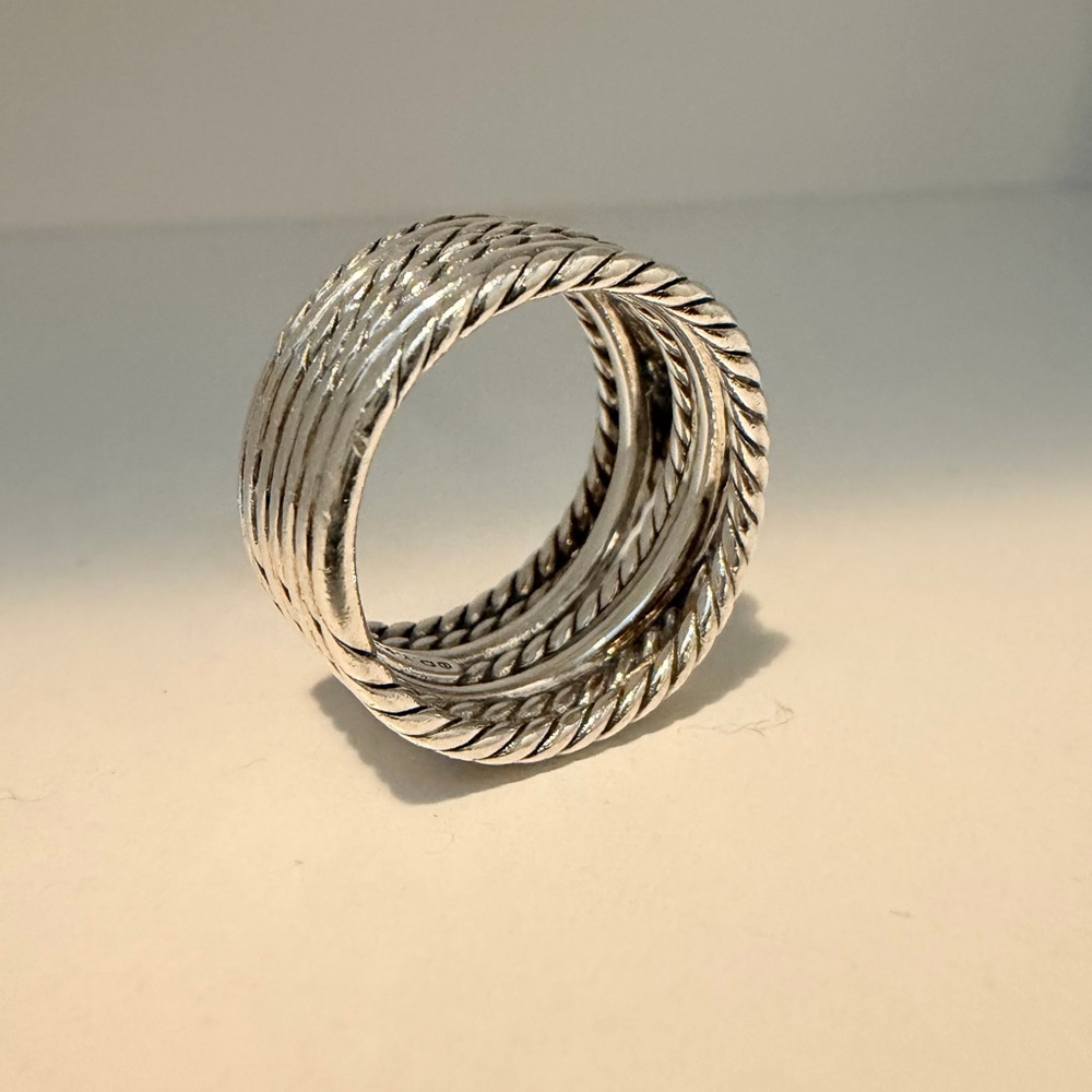 David Yurman | Double X Crossover Ring with Gold | Size 7.5 - Picture 3 of 6